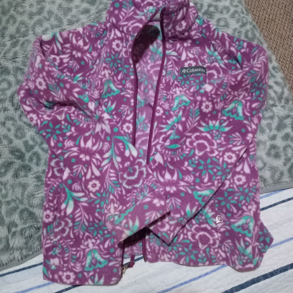 Columbia Kids' Floral Purple Fleece Jacket
